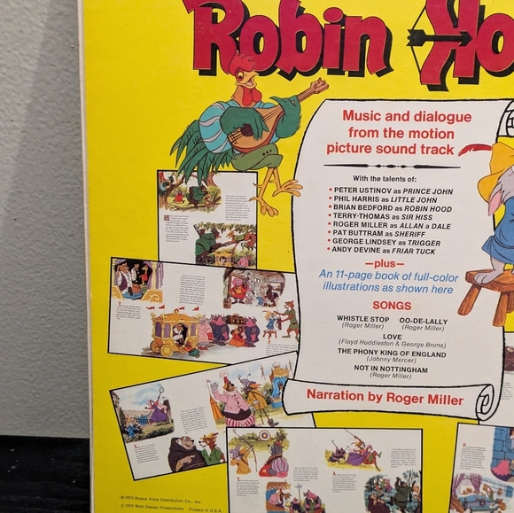Disney Robin Hood Vinyl Record - Yellow and Red Cover - Picture 7 of 11